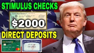 Trump Finally Signed 2000 Stimulus Checks Automatic Deposits Hitting Banks of LowIncome Seniors [upl. by Ahsemrak867]