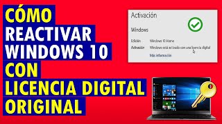 Cómo REACTIVAR WINDOWS 10 y 11 con LICENCIA DIGITAL ORIGINAL [upl. by Adnauq329]