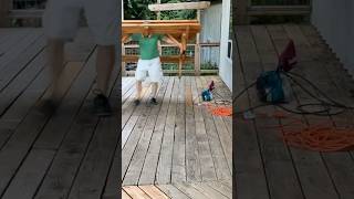 🧿Restoring a deck with a belt sander prior to staining [upl. by Stelmach604]