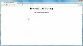 CSS Tutorial 6  Internal CSS Styling [upl. by Kapeed]