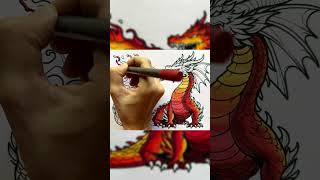 FireBreathing Dragon Coloring  Epic TimeLapse Art Short [upl. by Anelas]