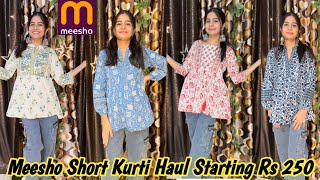 Huge Meesho Short Kurti Haul Starting Rs 250  Anaya Meena [upl. by Akimik194]