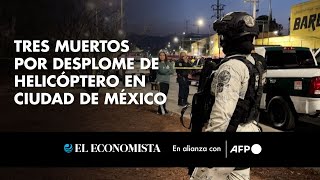 Tres muertos por desplome de helicóptero en Ciudad de México [upl. by Zinah]