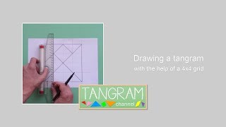 Drawing a Tangram with the help of a grid [upl. by Hawger]