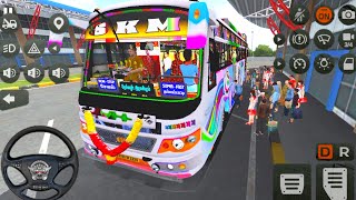 💥Bus Simulator Best Lighting New SKM TN Private Bus Mod Map Jakarta Android Games Video [upl. by Jutta]