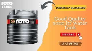 5000 liter Water Tank Price amp Details Quality Tested By Roto Experts [upl. by Nazario102]