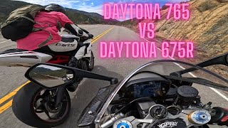 Triumph Daytona 765 Moto 2 vs Triumph Daytona 675r [upl. by Svoboda816]