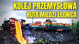 KOLEJ PRZEMYSŁOWA HUTA MIEDZI LEGNICA  WYLEWANIE PŁYNNEGO ŻUŻLA TLENKOWEGO Z KADZIOWOZU [upl. by Aikehs]