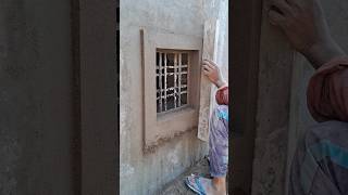 Plastering of window dressings construction plasterer shorts trending civil viralshorts [upl. by Sokim829]