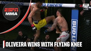 Vinicius Oliveira FLYING KNEE KO 😱  ESPN MMA [upl. by Ylecara741]