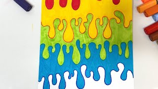 Colored Art  Drip technique with Acrylic Marker mixingcolor art coloring [upl. by Adnorat]