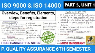 ISO 9000 amp ISO 14000  Elements Steps for registration Part5Unit1  Quality Assurance 6th Sem [upl. by Yenitsed]