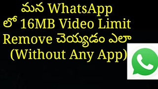 How to Remove 16MB Video limit on your WhatsApp [upl. by Ardehs]