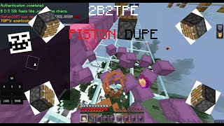 2b2tPE Piston Dupe Minecraft Bedrock Edition  Minecraft Pocket Edition Duplication Glitch [upl. by Sirrap988]