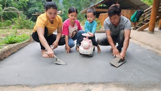 Completed pouring concrete foundation to renovate wooden house  Hà Tòn Chài [upl. by Tera961]