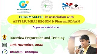 Interview Preparation and Training  APTI MAHARASHTRA  PHARMAELITE  PharmaUDAAN [upl. by Lletnwahs434]