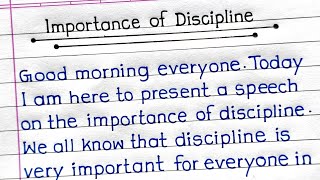 10 Lines Essay on Discipline  Essay on Discipline in English  Discipline Essay in English [upl. by Turnheim51]