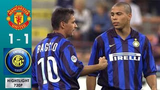 Inter Milan 1 x 1 Manchester United Ronaldo RBaggio UCL 19981999 Extended Goals amp Highlights [upl. by Robert]