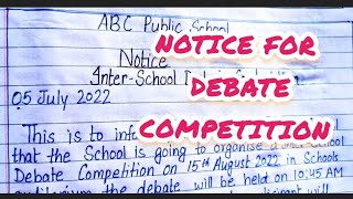 Notice for inter school debate competition  Notice for debate competition [upl. by Leahcimnaj]