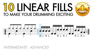 10 Linear Fills To Make Your Drumming EXCITING 🥁🤩 [upl. by Erdnaid]