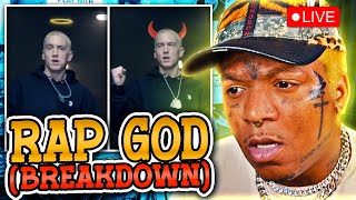 CRAZY BREAKDOWN  Eminem  quotRAP GODquot  FlawdTV [upl. by Aidahs780]