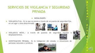 LEGISLACIÓN APLICADA A LA SEGURIDAD PRIVADA Ley de Vigilancia de Seguridad Privada modalidades de [upl. by Zerimar459]