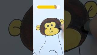 How to draw a monkey easy step by step for kids🐒 [upl. by Iatnahs]