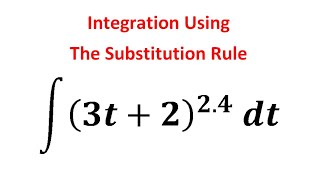 Integral of 3t224 dt  Integration Using The Substitution Rule [upl. by Ermin]