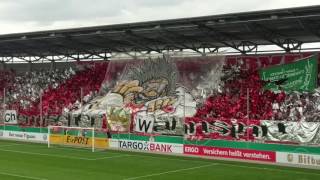 HFC Chemie vs 1 FC Kaiserslautern  20082016 DFBPokal  Choreo Fankurve [upl. by Buna218]