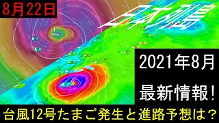 台風12号2021年たまご発生はいつ？8月12日の最新情報！ [upl. by Pattani549]