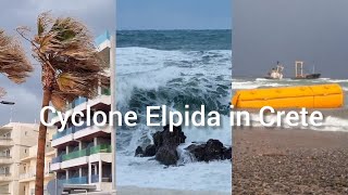 Новости Грецию Крит завалило снегом  Корабль выкинуло на мель  Cyclone Elpida in Crete Greece [upl. by Retsam]