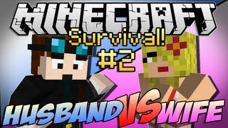 Minecraft  HUSBAND vs WIFE SURVIVAL  Episode 2 quotMineshaft Troublesquot [upl. by Nell754]