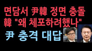 한동훈 윤대통령과 면담서 정면 충돌 quot왜 체포하려했나quot 尹 대답 보니 [upl. by Llenrev]