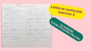 Limites et continuité exercice 1 2Bac sciences النهايات والاتصال [upl. by Crandell]