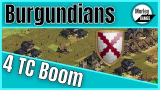 AOE2 Burgundians Build order  252 4 Town Centre Boom [upl. by Clarita]