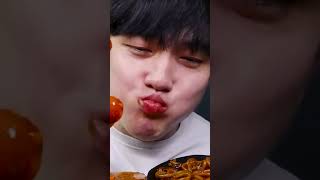 ASMR Eating Spicy Noodles amp Big Sausage MUKBANG [upl. by Nnairahs]