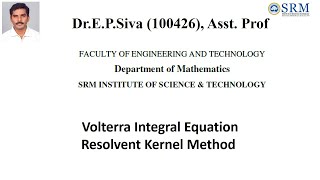 Volterra Integral Equation  Resolvent Kernel Method  MSc Mathematics [upl. by Philine]