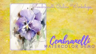 Purple Pansy  WatercolorAquarela  Demo [upl. by Venable]