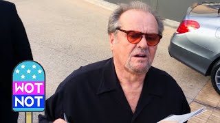 Jack Nicholson Rare Public Appearance And Says quotNoquot When Asked If Hes Working On Any New Movies [upl. by Anide854]