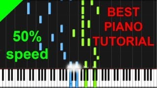 Scott Joplin  The Entertainer easy version 50 speed piano tutorial [upl. by Yeldahc]