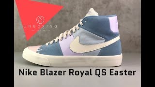 Nike Blazer Royal QS Easter ‘Arctic PinkLeche BlueSail’  UNBOXING amp ON FEET  fashion shoes [upl. by Shamrao821]