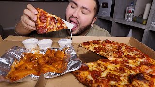 Pizza amp Hot Wings MUKBANG [upl. by Irrabaj]