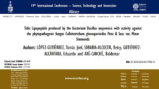 Lipopeptide produced by the bacterium Bacillus mojavensis with activity against [upl. by Siol248]