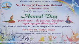 ST FRANCIS CONVENT SCHOOL SIKANDRA  AGRA quot ANNUAL DAY 2023 quot Surdhanu Ek Jeevan Darshan [upl. by Hamo]