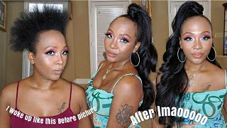 Sensationnel Synthetic Half Wig Instant Up amp Down  UD 11 Before and After  style in 5 mins [upl. by Nosemaj]