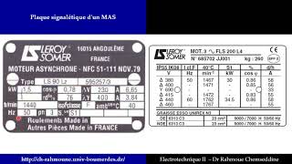 Machine Asynchrone 4  Plaque signalétique dun MAS [upl. by Rekrap]