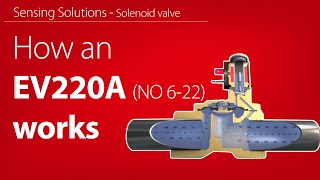 How an EV220A NO servooperated 22way solenoid valve works  Working animation [upl. by Relyk]