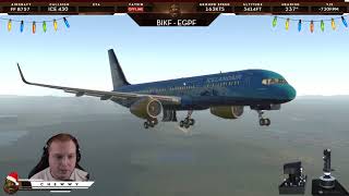 XP11 First Flight in a Boeing 757  FlightFactor 757 Icelandair at EGPF [upl. by Groh208]