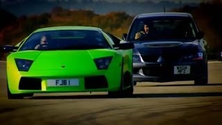 Evo vs Lamborghini Part 1  Top Gear  BBC [upl. by Aterg410]