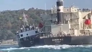 Cargo Ship Accident in Istanbul Bosphorus Strait shipaccident collision crash [upl. by Nosyla]